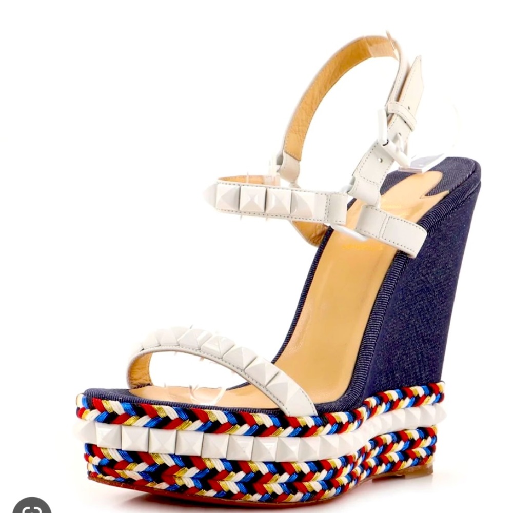 Pyraclou by Christian Louboutin. Red white and blue. 39